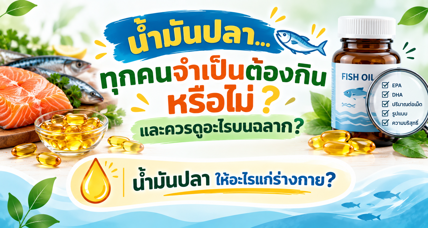 ซีรีส์ไขมัน ตอนที่ 6 น้ำมันปลา...ทุกคนจำเป็นต้องกินหรือไม่ และควรดูอะไรบนฉลาก?